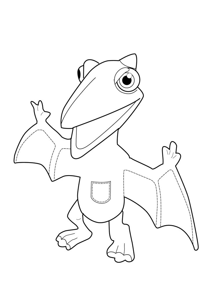 Dinosaur coloring page for kids, printable free - dragon ...