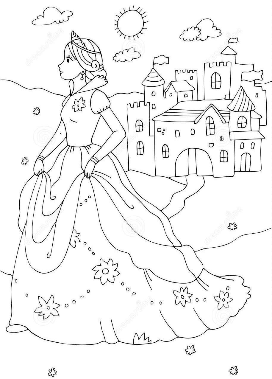 Coloring Pages Of Princess Castles