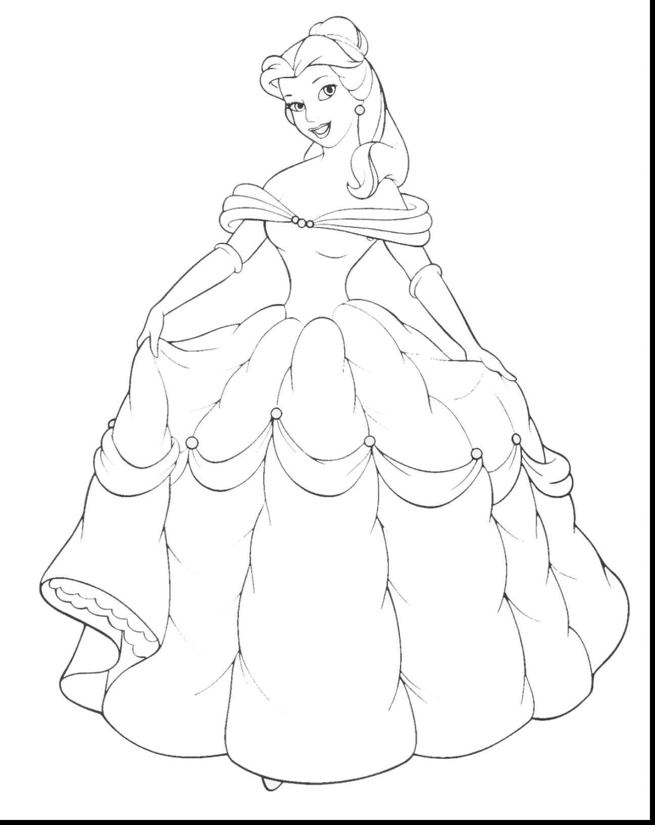 Disney Princess Dress Coloring Page - BubaKids.com