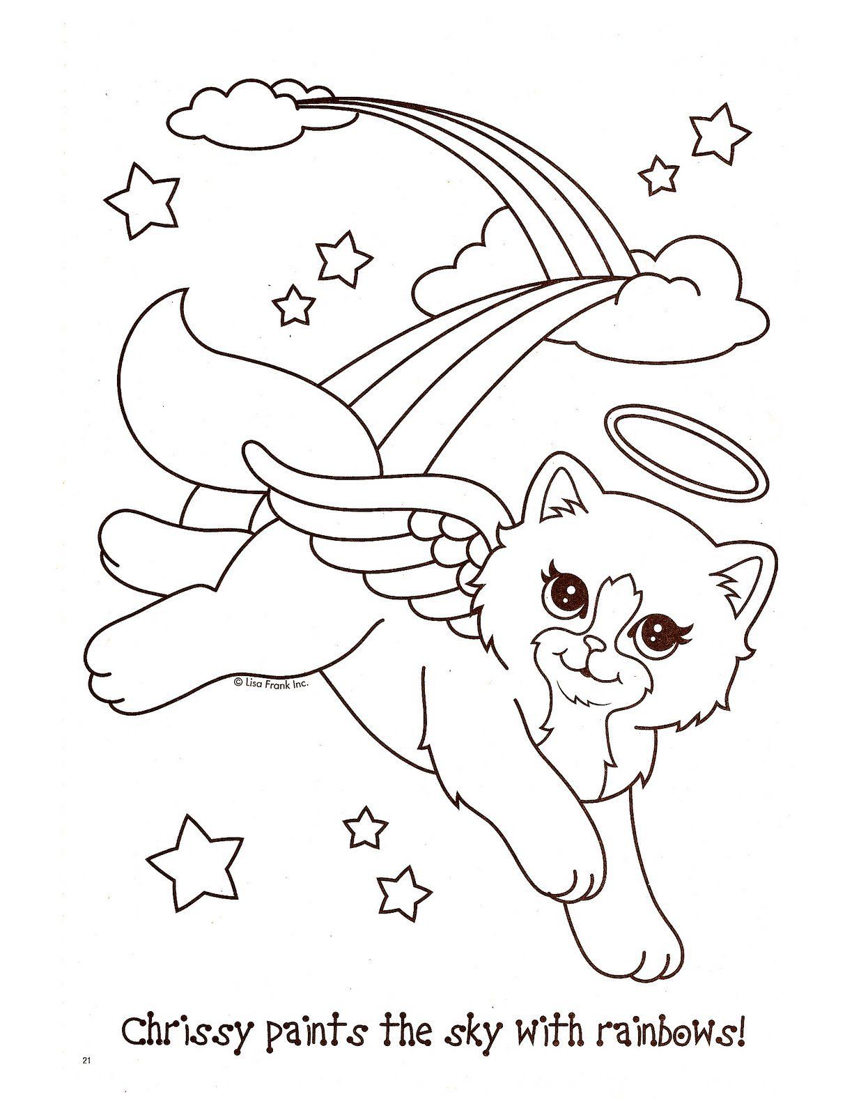 Lisa Frank Cat Coloring Pages