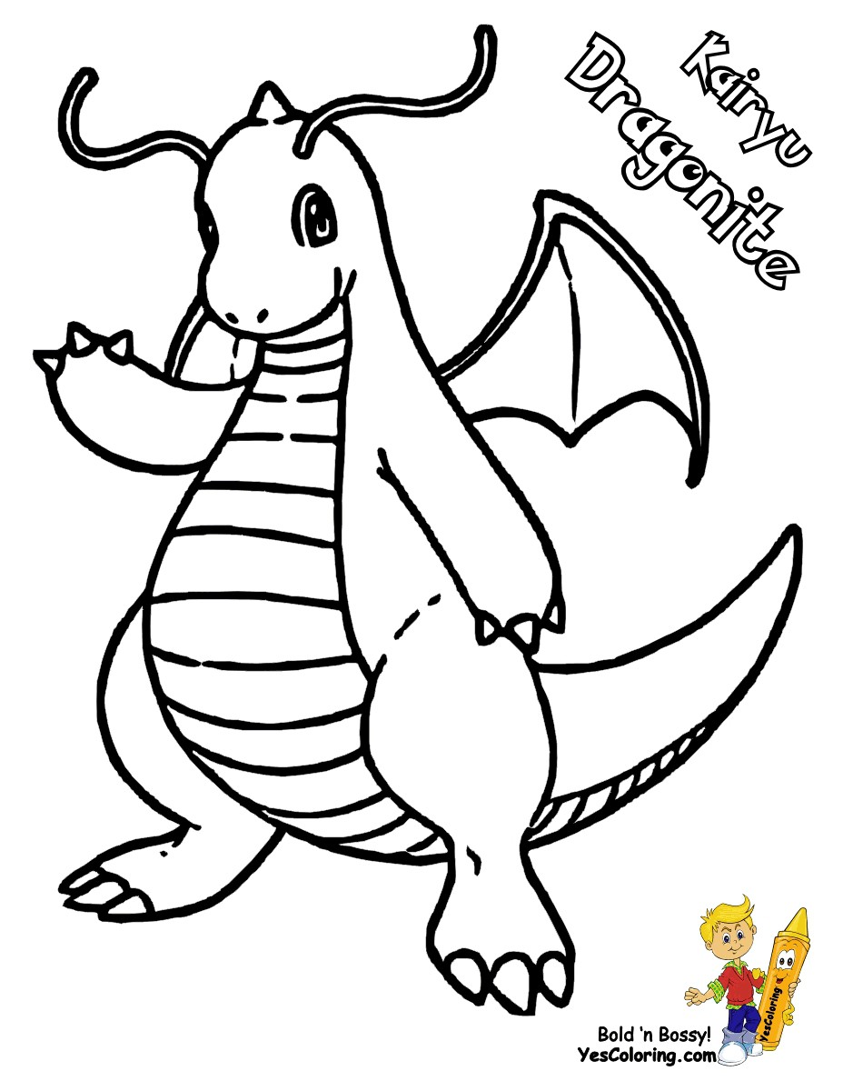 Pokemon Coloring Pages Dragonite - BubaKids.com