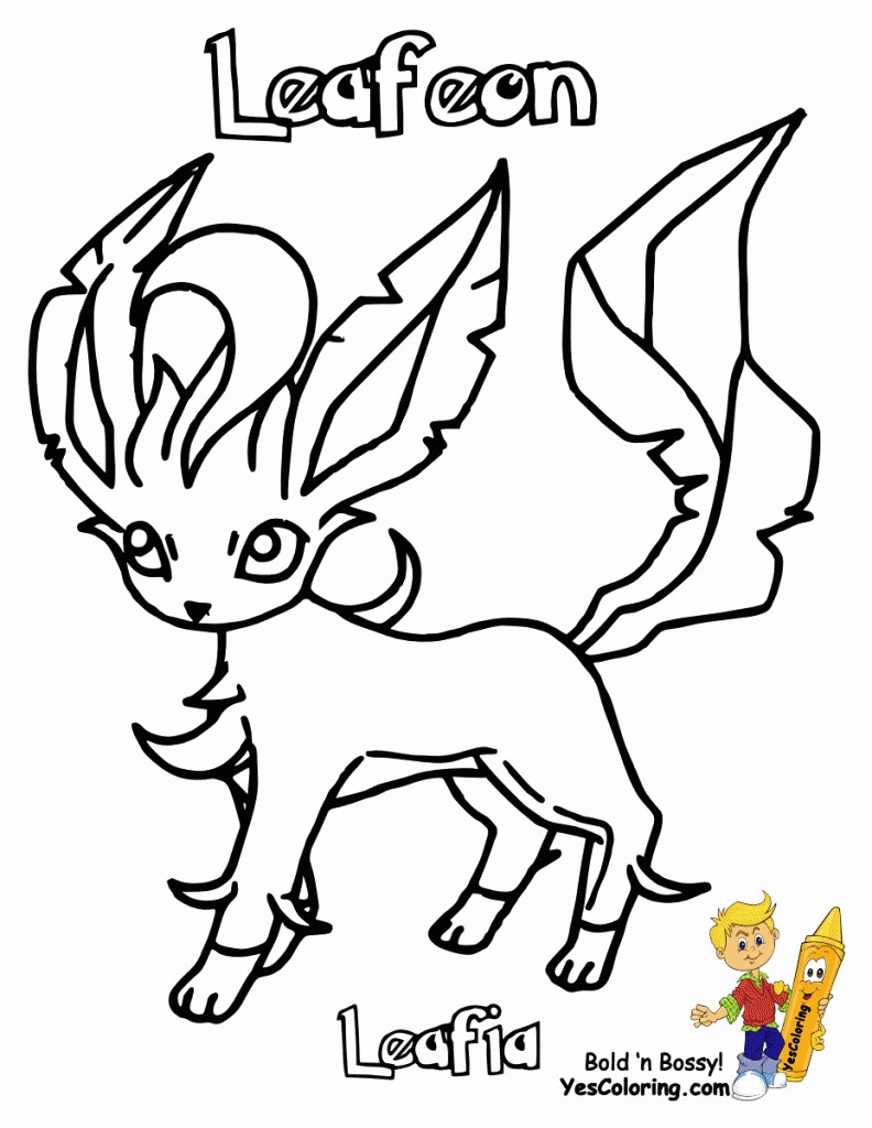 Pokemon Coloring Pages Leafeon - BubaKids.com