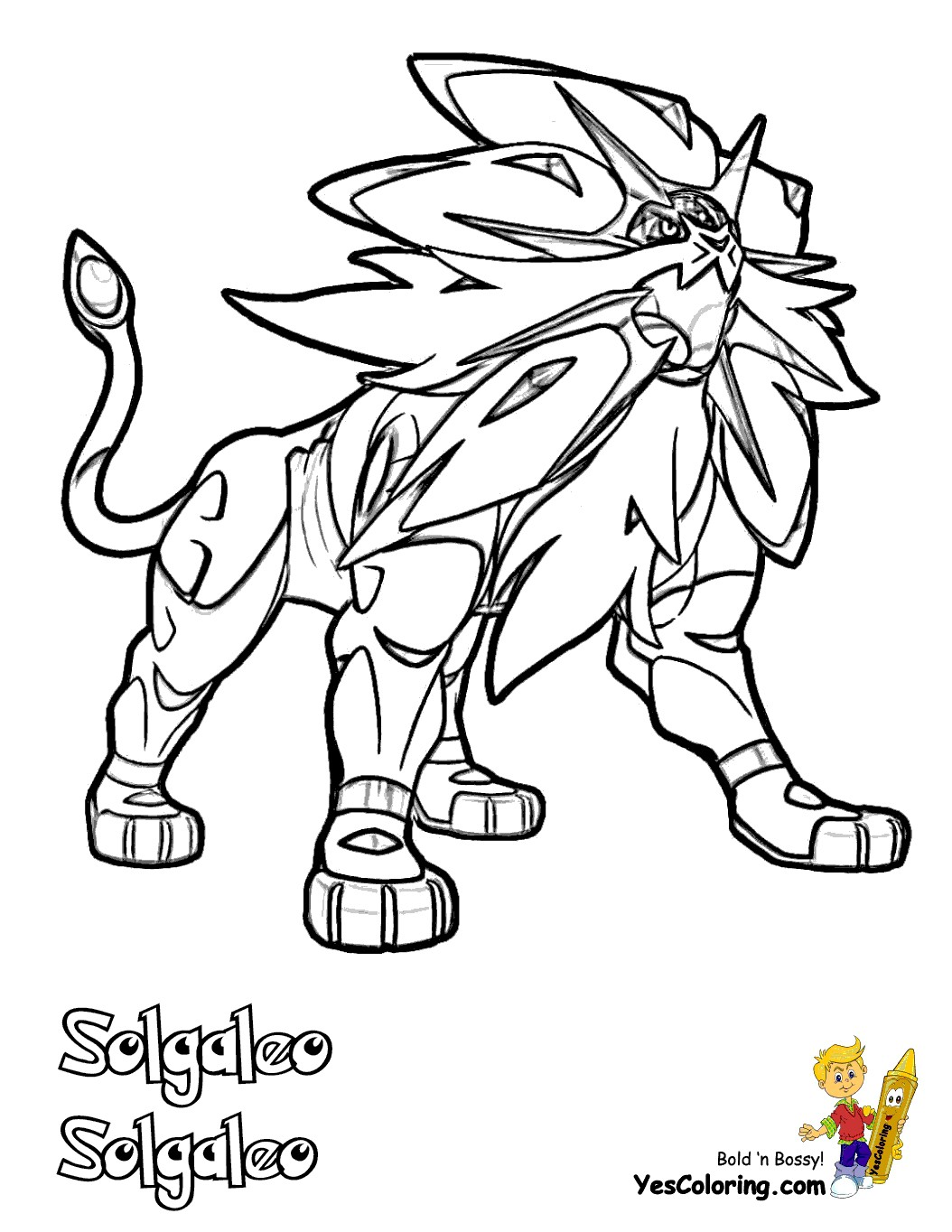 Pokemon Coloring Pages solgaleo - BubaKids.com