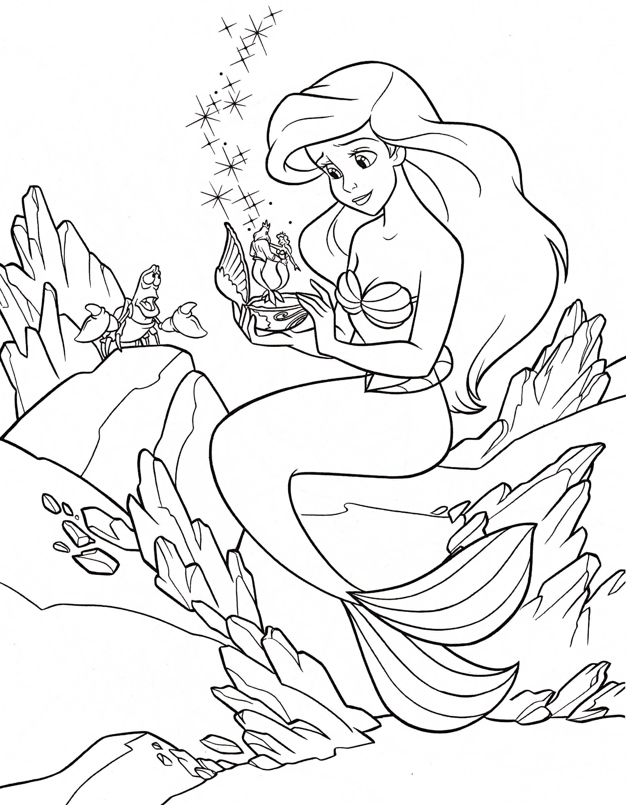 Princess Ariel Coloring Page Pdf - BubaKids.com