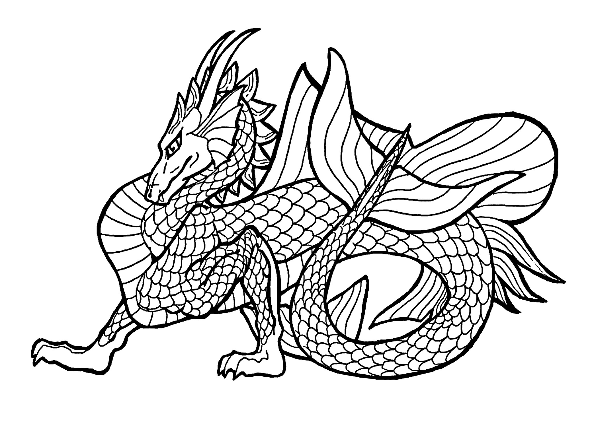 Realistic Dragon Coloring Pages - BubaKids.com