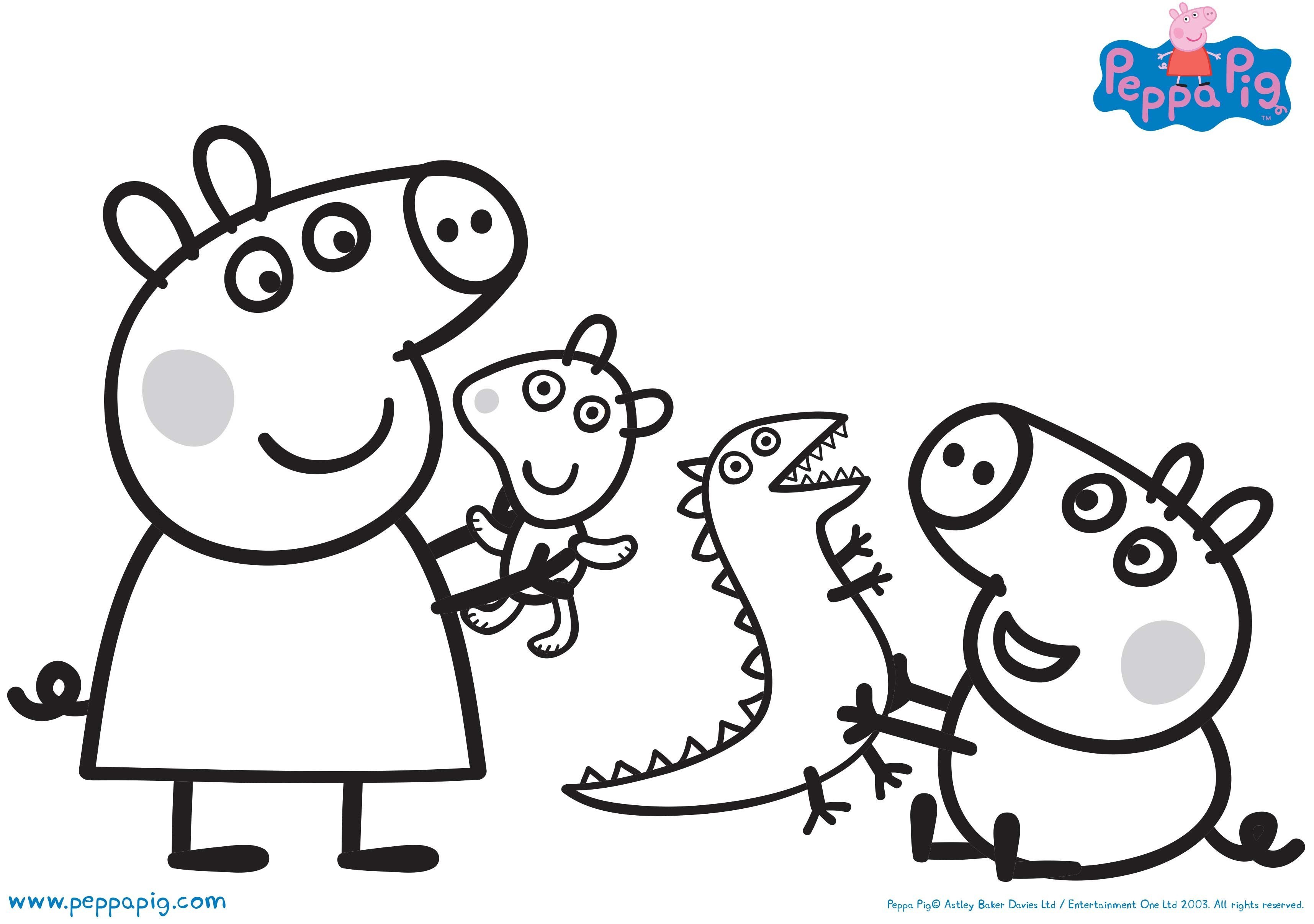 Peppa Pig Kids Fun Coloring Pages Colouring Outline Pepa Sheets 