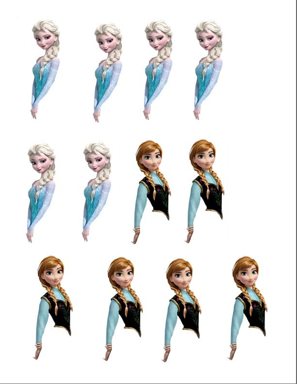 Disney Frozen Elsa and Anna cupcake toppers PRINTABLE DIY Frozen