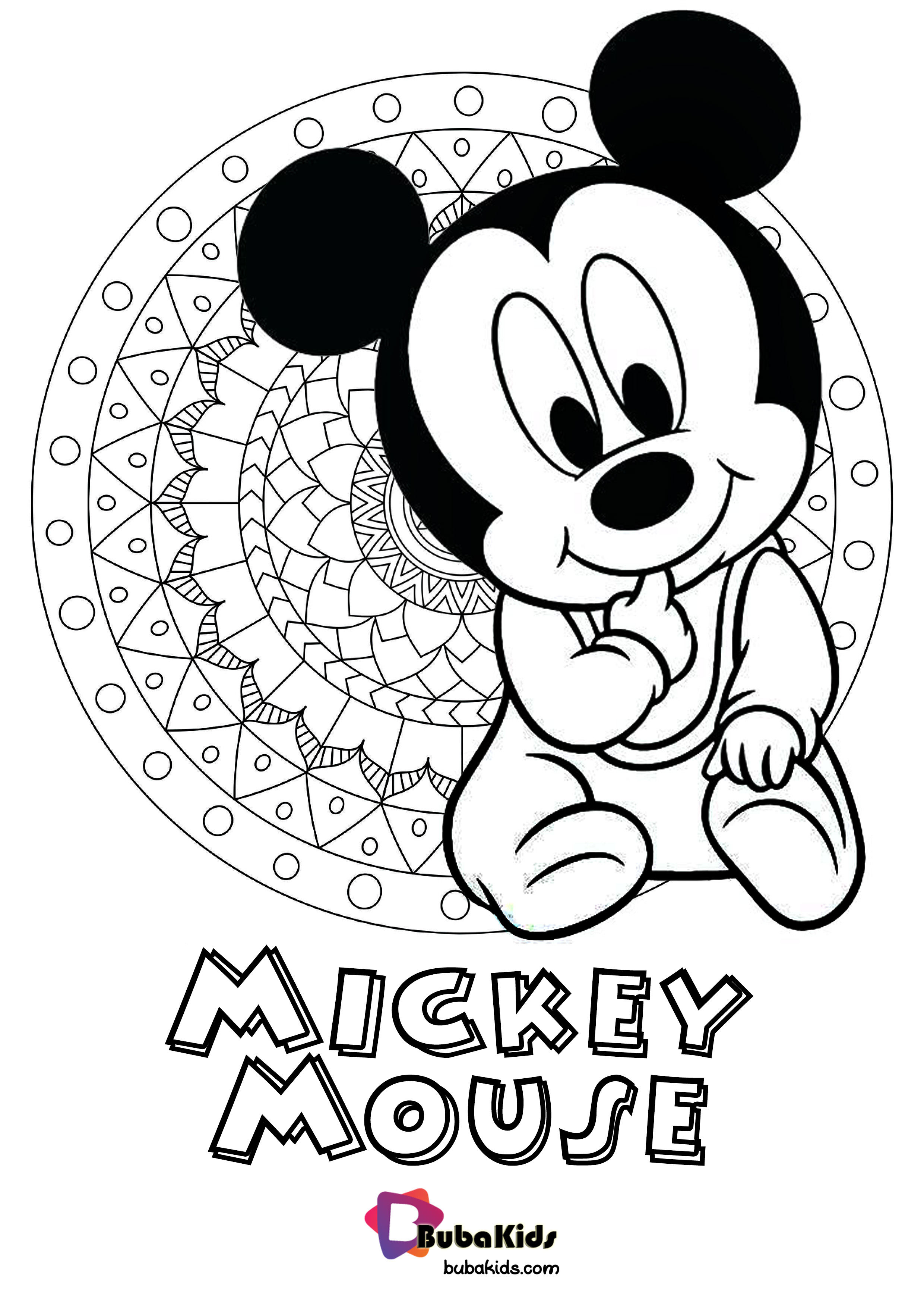Cute Baby Mickey Mouse Coloring Pages Printable Free   BubaKids.com