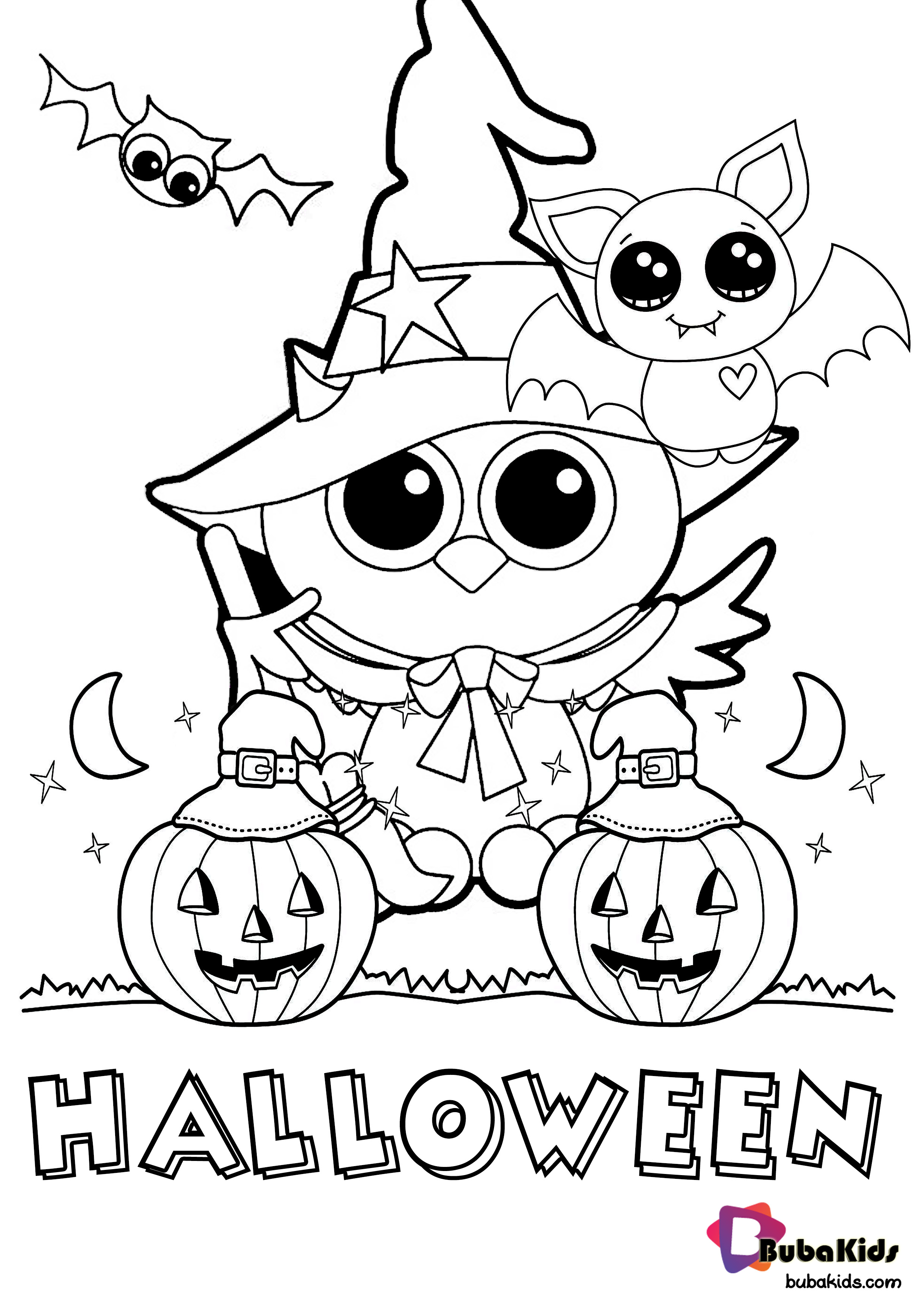 Halloween Coloring Pages Printable Free - BubaKids.com