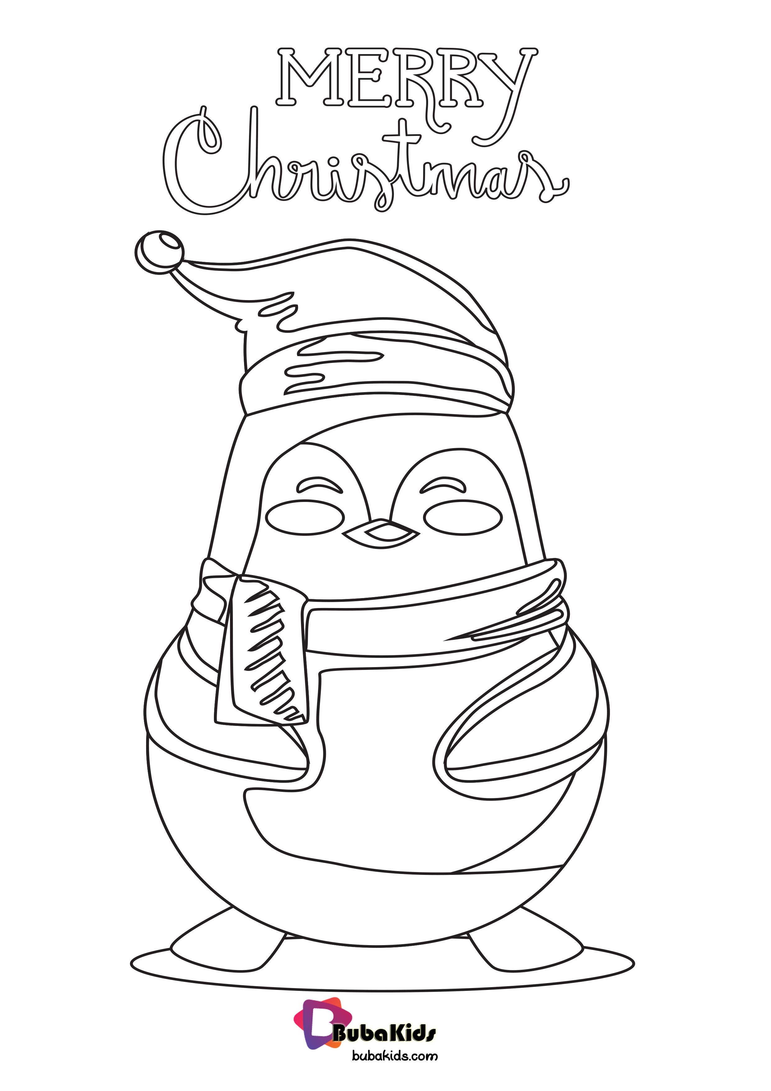 Cute Penguin Coloring Page - BubaKids.com