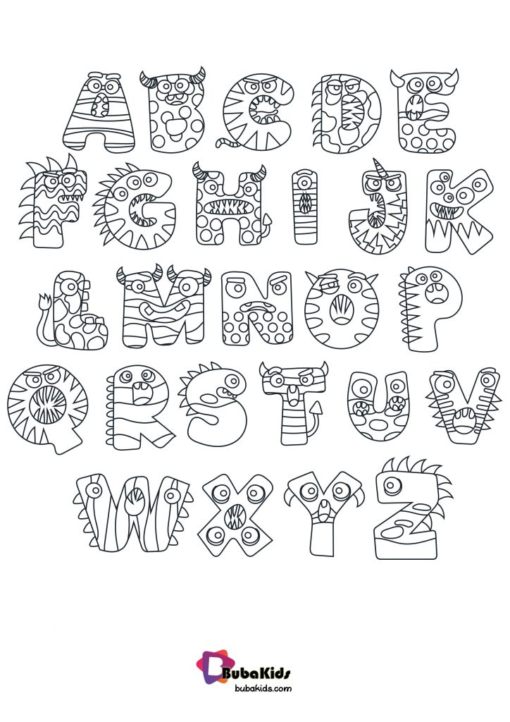 Halloween Preschool Alphabet Coloring Page   BubaKids.com