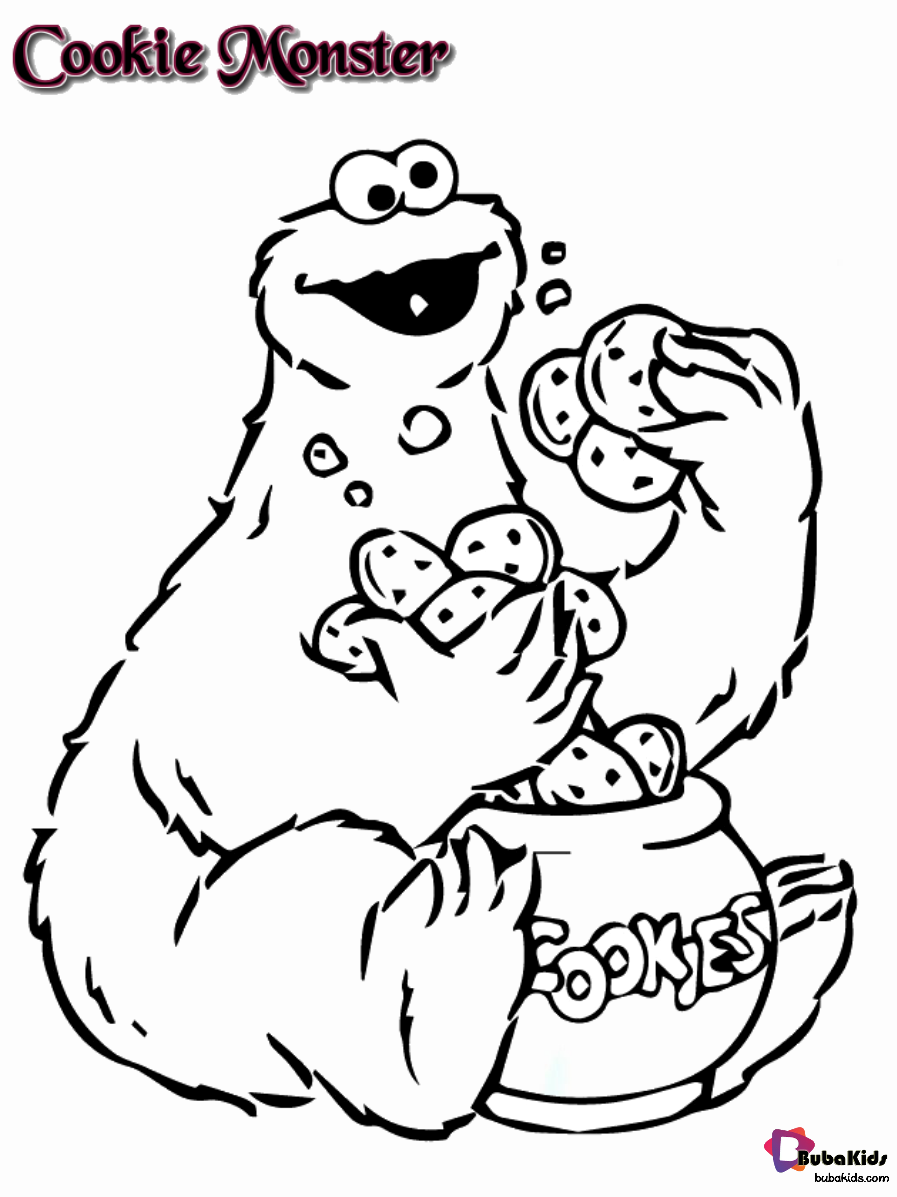 Printable-Cookie-monster-coloring-page - BubaKids.com