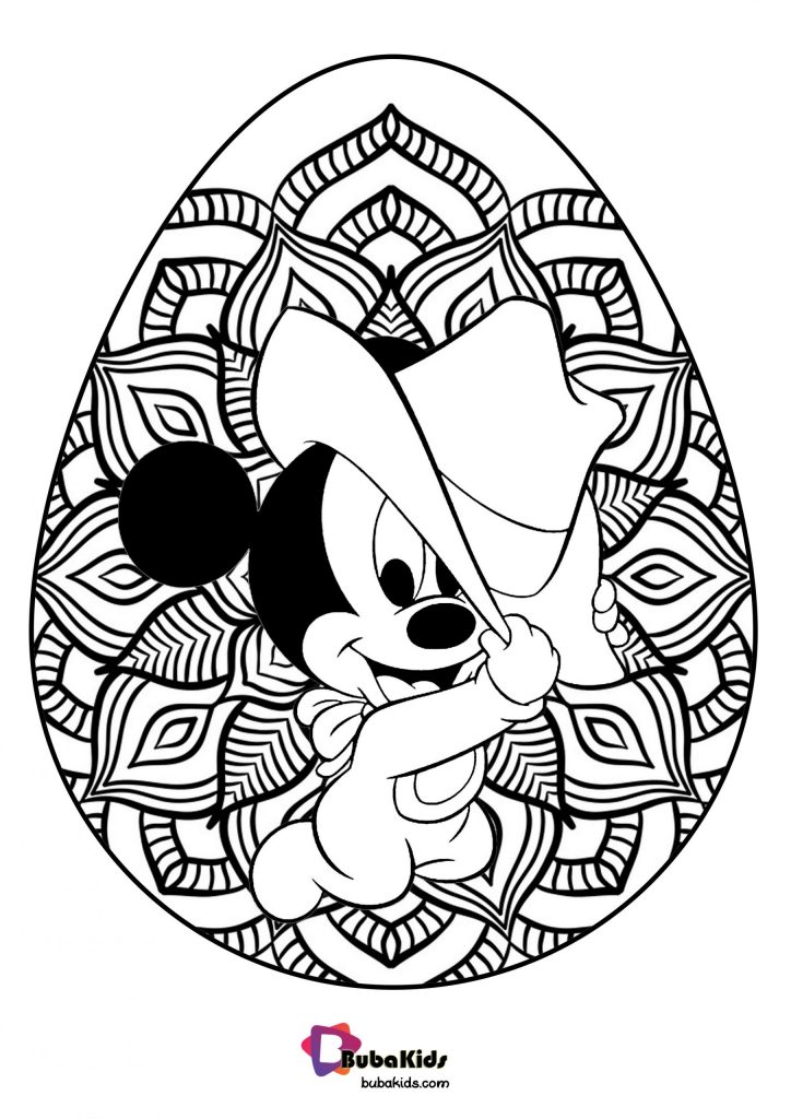 Baby Disney Mickey Mouse Special Easter Egg Coloring Page ...