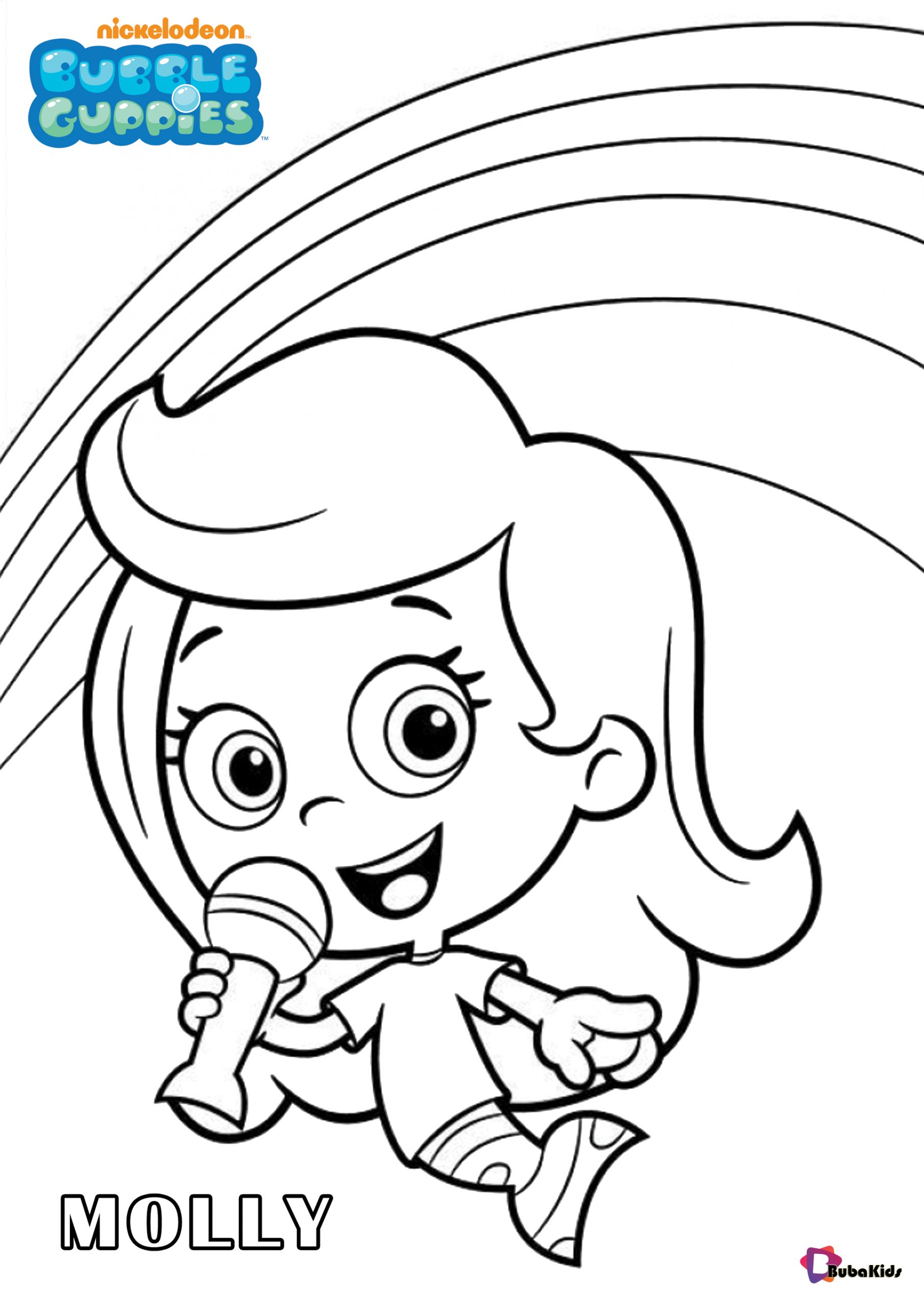 Molly Nickelodeon s Bubble Guppies Character Coloring Sheet BubaKids