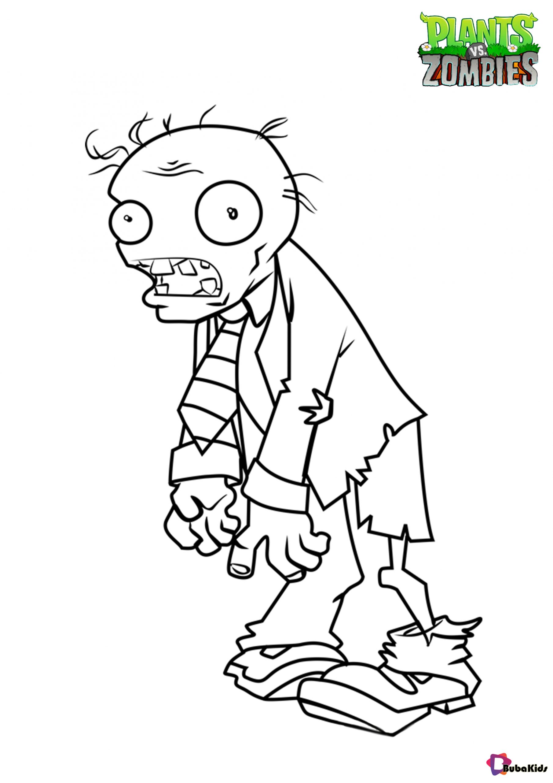 Free download plants vs Zombies coloring page