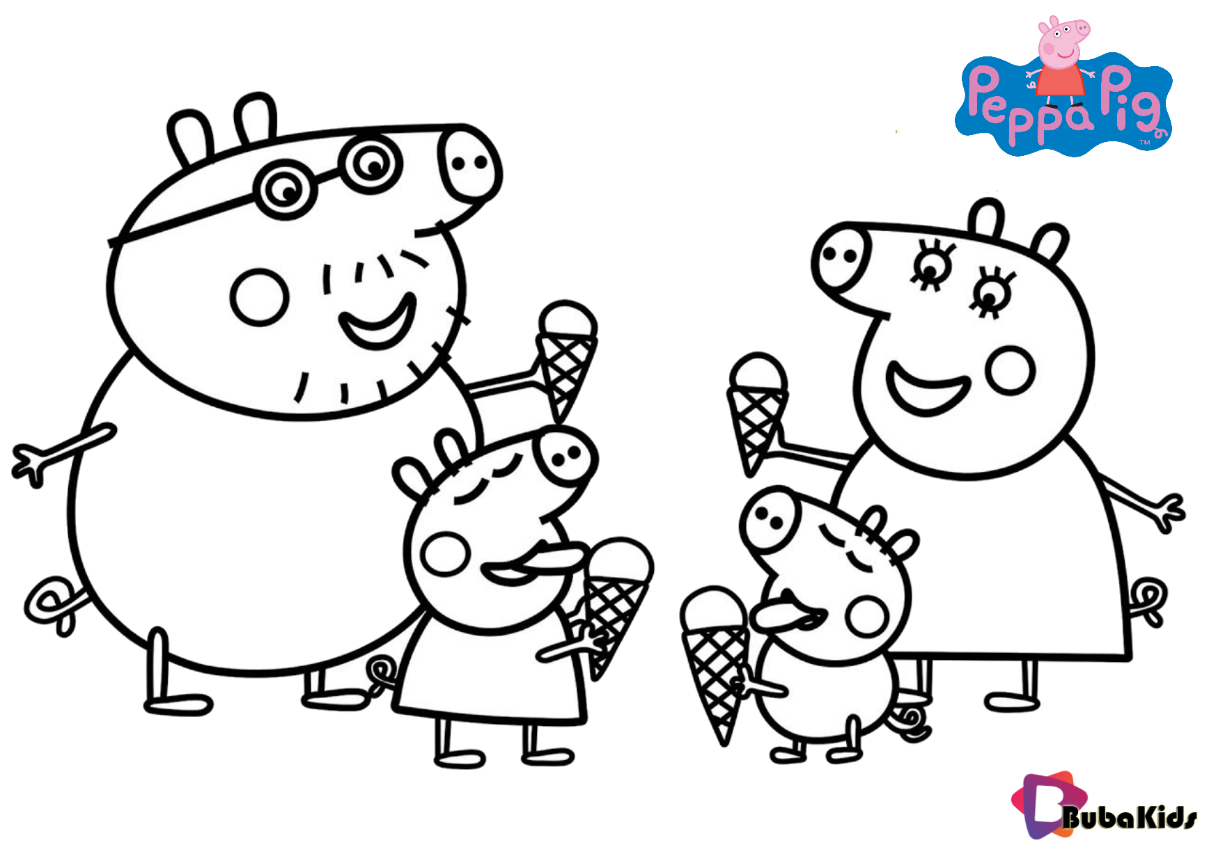 835 Simple Ice Cream Peppa Pig Coloring Pages with disney character