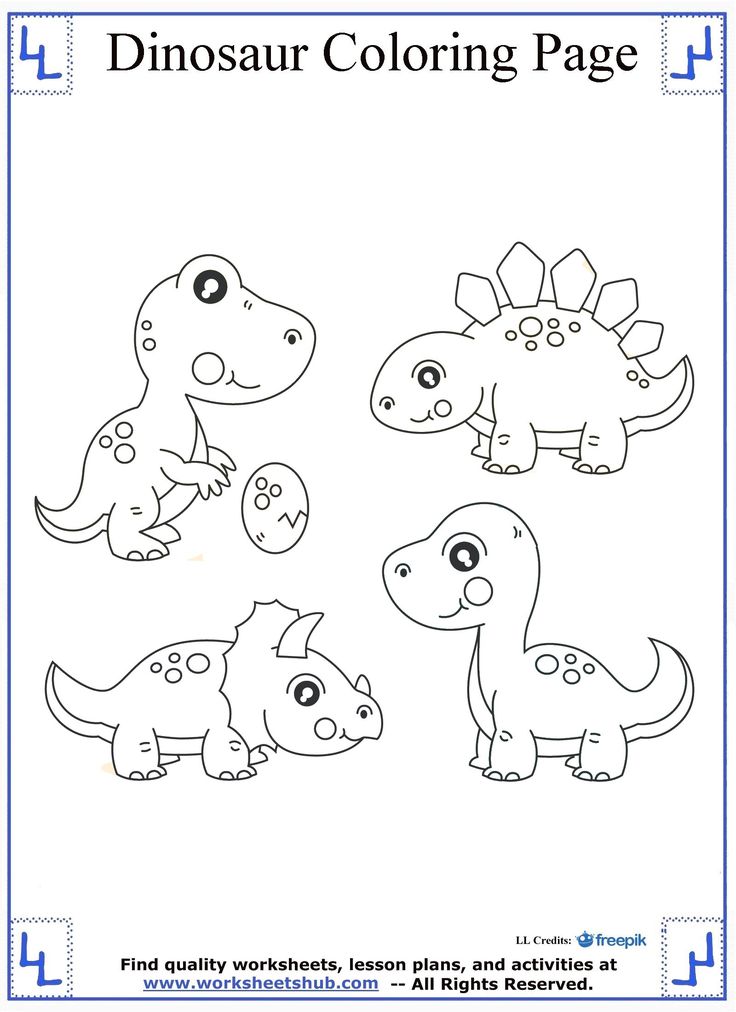Baby Dinosaurs Coloring Page Wallpaper