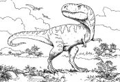 Coloring Pages Animal Dinosaurs Tyrannosaurus Rex Printable Free For Preschool #...