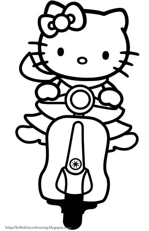 Free, printable Hello Kitty coloring pages, party invitations, activity sheets a…