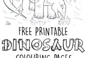 Set of 5 free printable dinosaur colouring pages featuring realistic dinosaurs a...