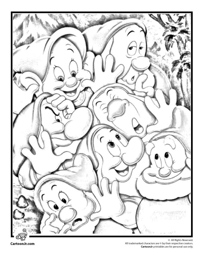 Snow White Coloring Pages and Printables Seven Dwarfs Coloring Page – Cartoon … Wallpaper
