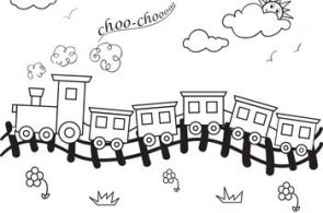 Worksheets: Choo-Choo Train Coloring Page