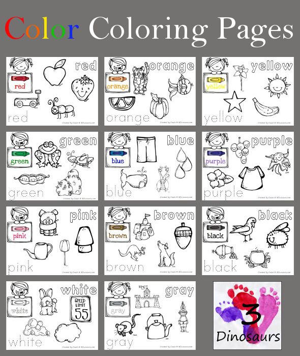 3 Dinosaurs has FREE Color Coloring pages. In this printable you will find: 11 p…