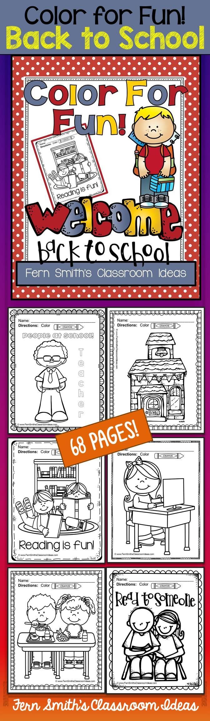 68 Back to School Coloring Pages for your classroom or personal children’s fun! …