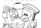 A Cute Little Train Says Happy New Year Coloring Page - Free ...
