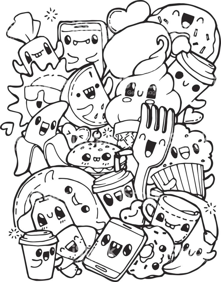 Awesome Kawaii Food Coloring Pages Luxury The Cartoon Sea Animals Are So Fun For… Wallpaper