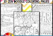 Back To School Coloring Pages, Zen Doodles