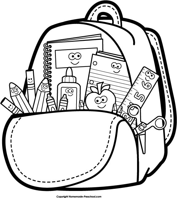 Back to School Clipart Black and White Wallpaper