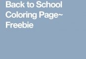 Back to School Coloring Page~ Freebie