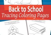 Back to School Tracing Coloring Pages {Free Printable}