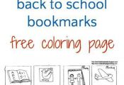 Back to school bookmarks coloring page. Free printable for kids.
