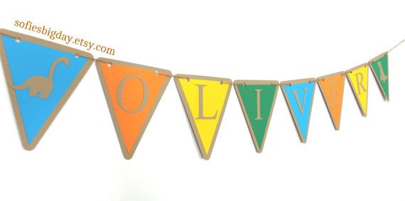Banner Idea – brown, white and then green letters with silver dinosaurs Wallpaper