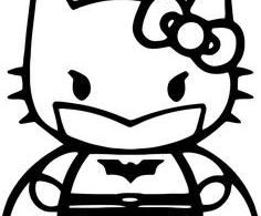 Batman Hello Kitty Coloring Sheet #SuperHero #SuperHeroes #Hero #Heroes #Colorin...