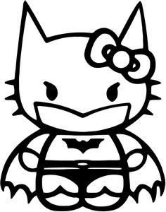Batman Hello Kitty Coloring Sheet #SuperHero #SuperHeroes #Hero #Heroes #Colorin…