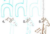 Big Guide to Drawing Cartoon Giraffes with Basic Shapes for Kids ....Follow for ...