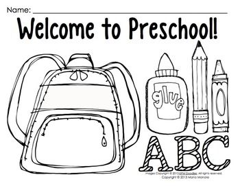 COLORING PAGES FOR BACK TO SCHOOL {PRE-K-1 CLASSROOMS} – TeachersPayTeache…