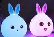 Cartoon Colorful Happy Rabbit LED Touch Table Night Light