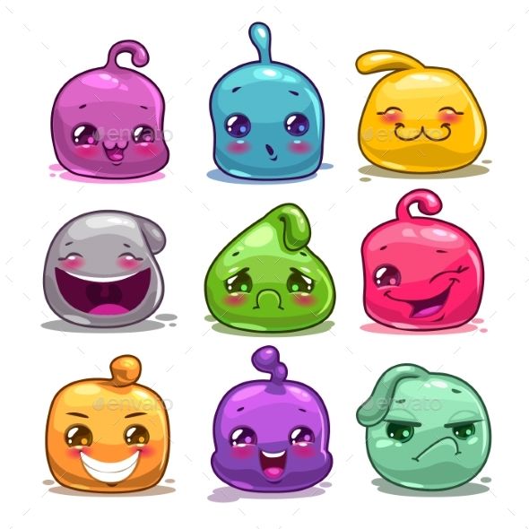 Cartoon Colorful Jelly Characters Miscellaneous Game Assets Download graphi