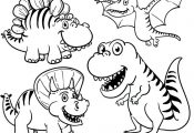 Cartoon Dinosaurs Coloring Page