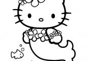 Coloriage Hello Kitty en Sirène!