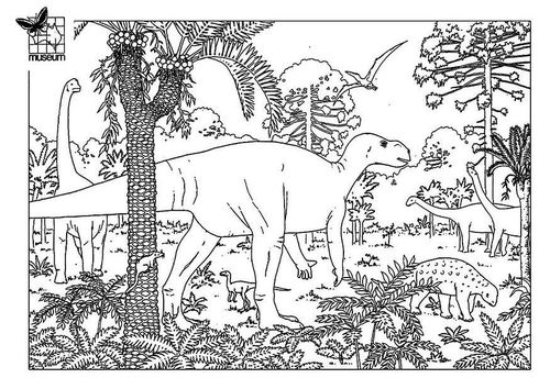 Coloring page dinosaurs Wallpaper
