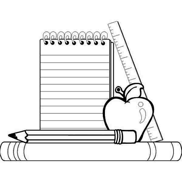Compele School Supplies for Going Back to School Coloring Page Wallpaper