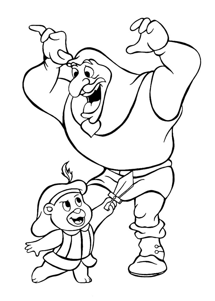 Cubbi and Igthorn Gummi bears cartoon coloring pages for kids, printable free