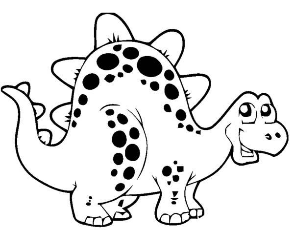 Cute Cartoon Dinosaurs | Cute Thyreophora in Cartoon in Dinosaur Coloring Page -…