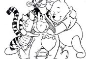Cute Cartoon Friends Pooh Tiger Piglet And Eeyore Coloring Sheets : Cute Cartoon...