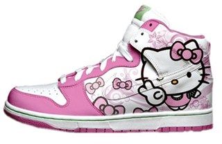 Cute Girls Nikes Shoes Hello Kitty Dunks Pink White Wallpaper